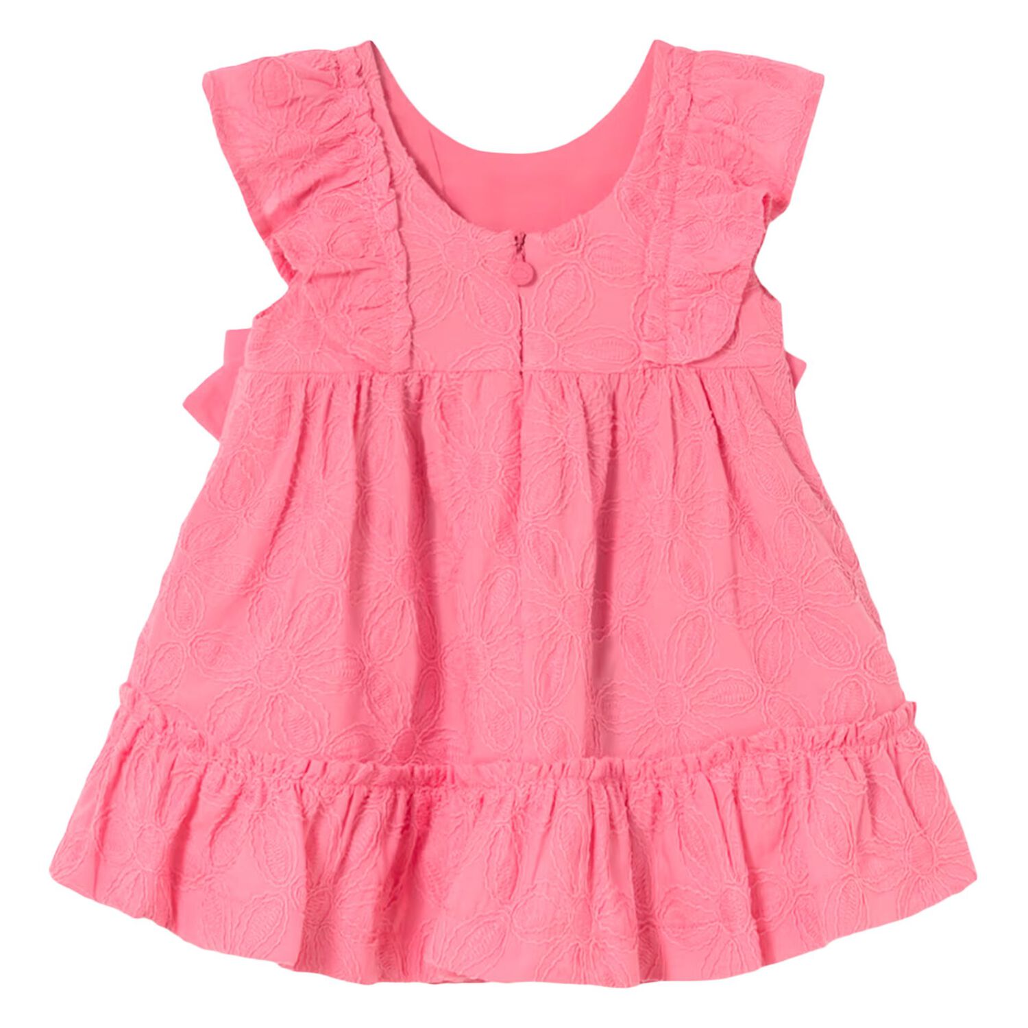 Younger Girls Pink Embroidered Dress, 2, hi-res