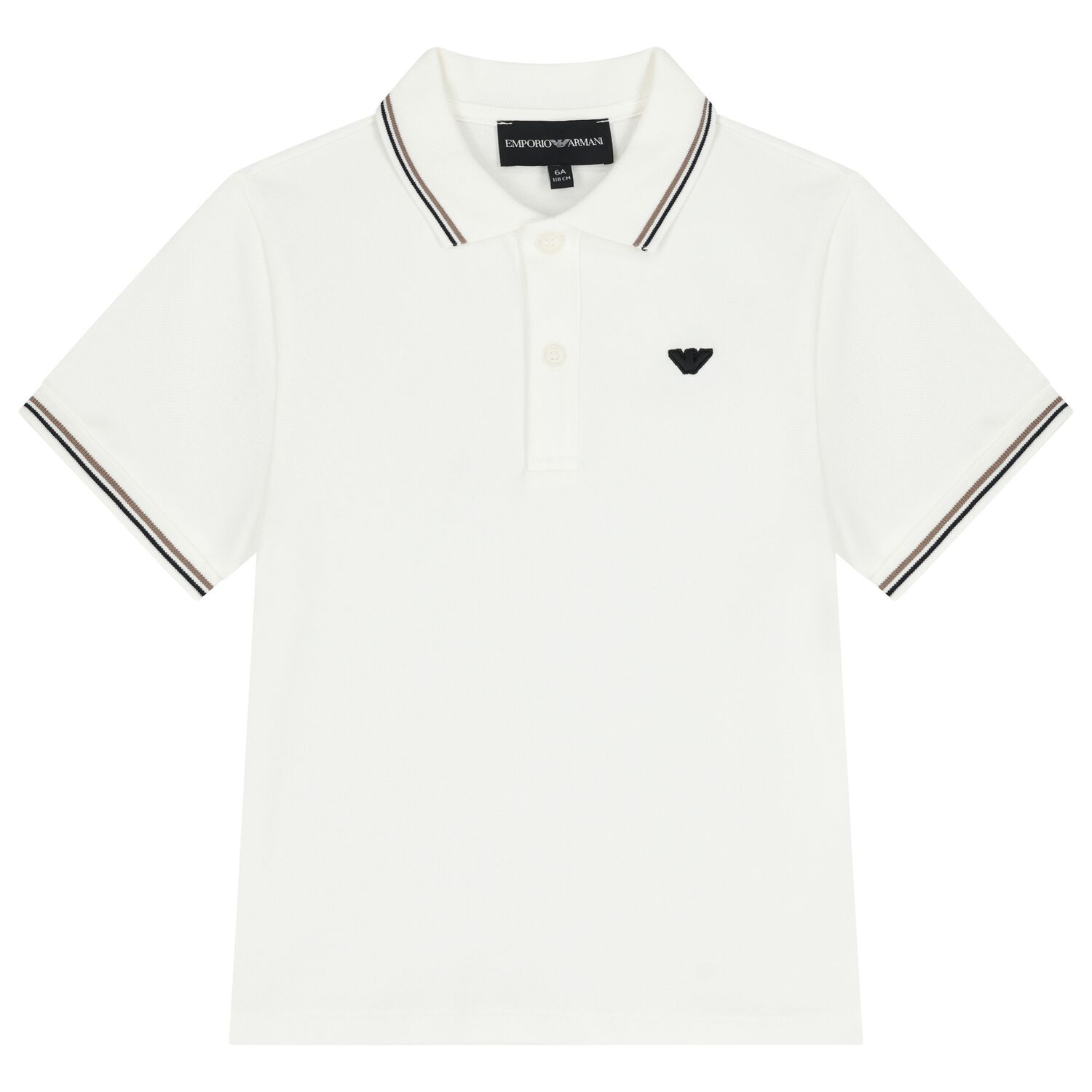 Boys White Logo Polo Shirt , 1, hi-res