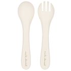 مجموعه ادوات مائده من السيليكون للاطفال بالشعار بشكل نجمه باللون العاجى , 1, hi-res