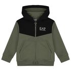 Boys Green & Black Logo Tracksuit, 2, hi-res