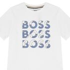 Boys White Logo T-Shirt, 2, hi-res