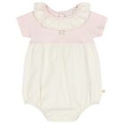 Baby Girls Pink & Ivory Logo Bodysuit, 1, hi-res