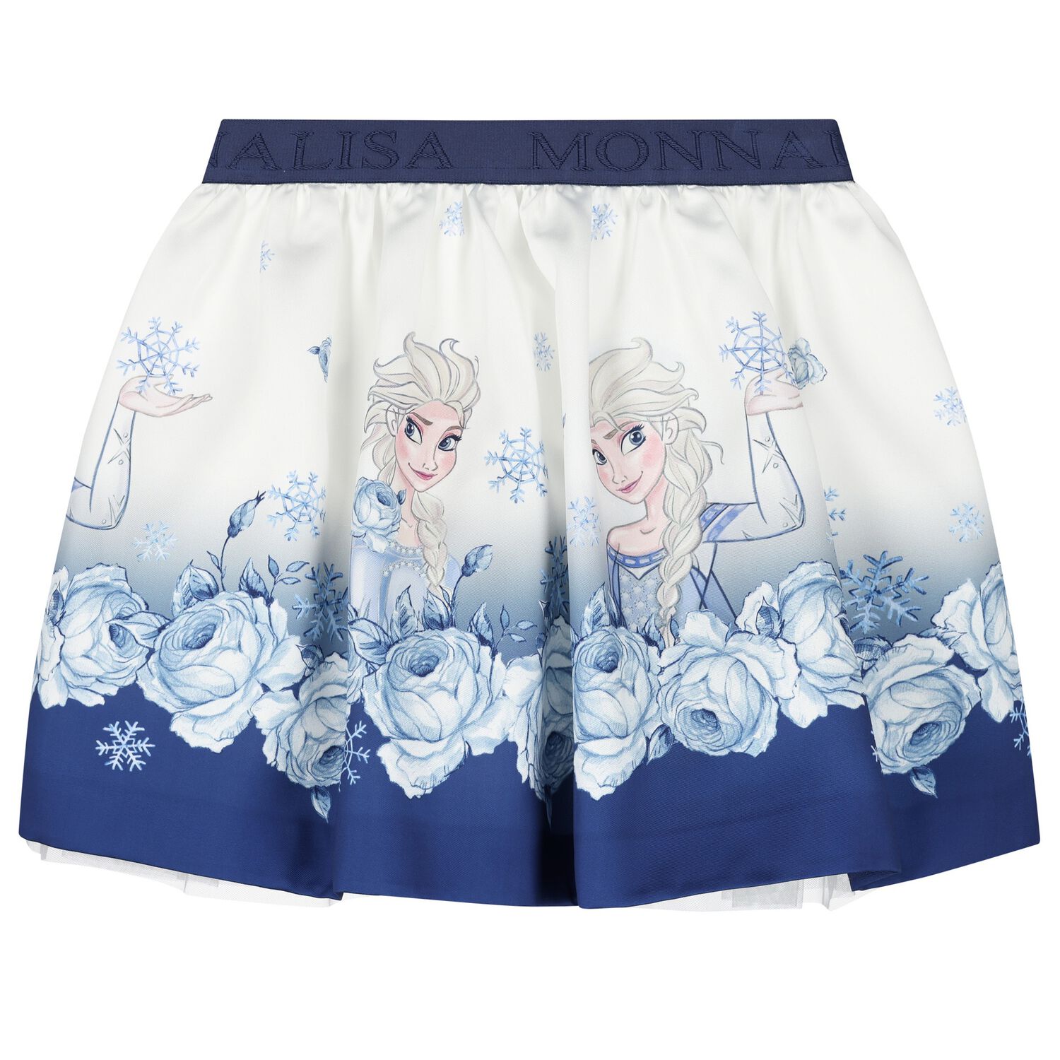 Girls Ivory & Navy Blue Disney Logo Skirt, 1, hi-res image number null