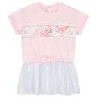 طقم ليغينز بنات بالزهور باللون الوردى, 1, hi-res