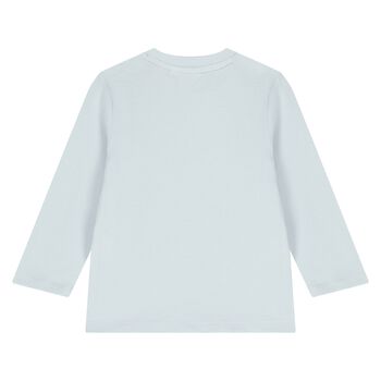 Younger Boys Blue Logo Long Sleeve Top