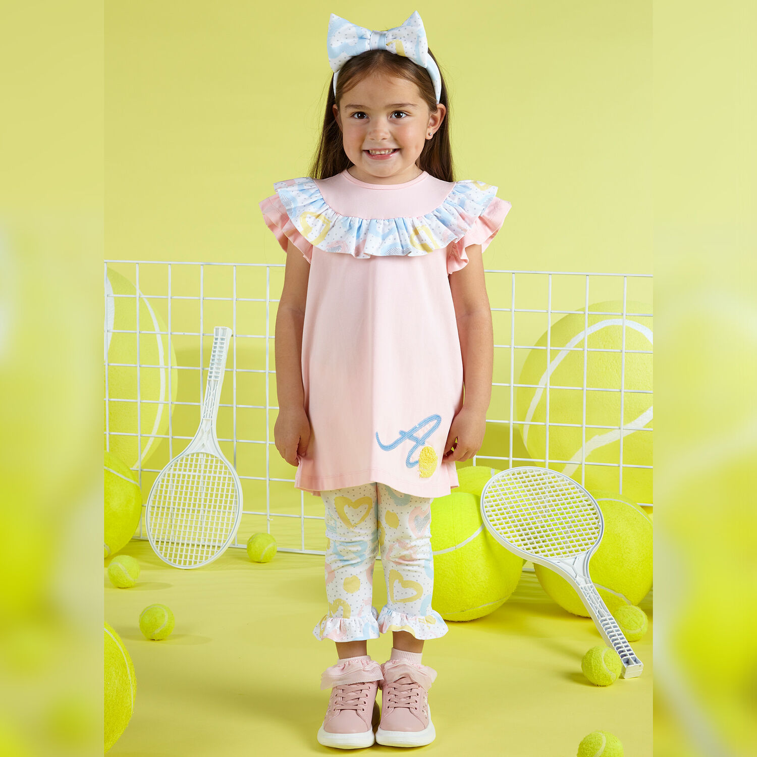 طقم ليغنز باللون الزهري والأبيض, 1, hi-res