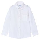 Boys White Long Sleeve Shirt, 1, hi-res