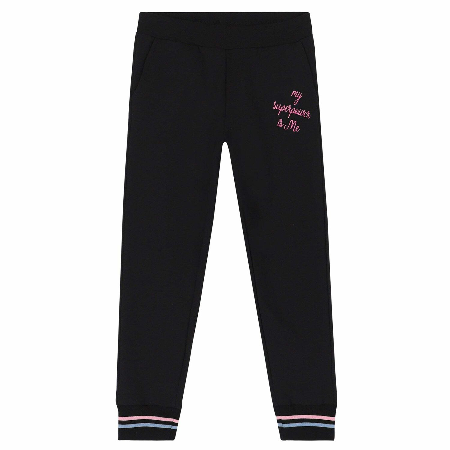 Girls Black Logo Joggers, 1, hi-res image number null