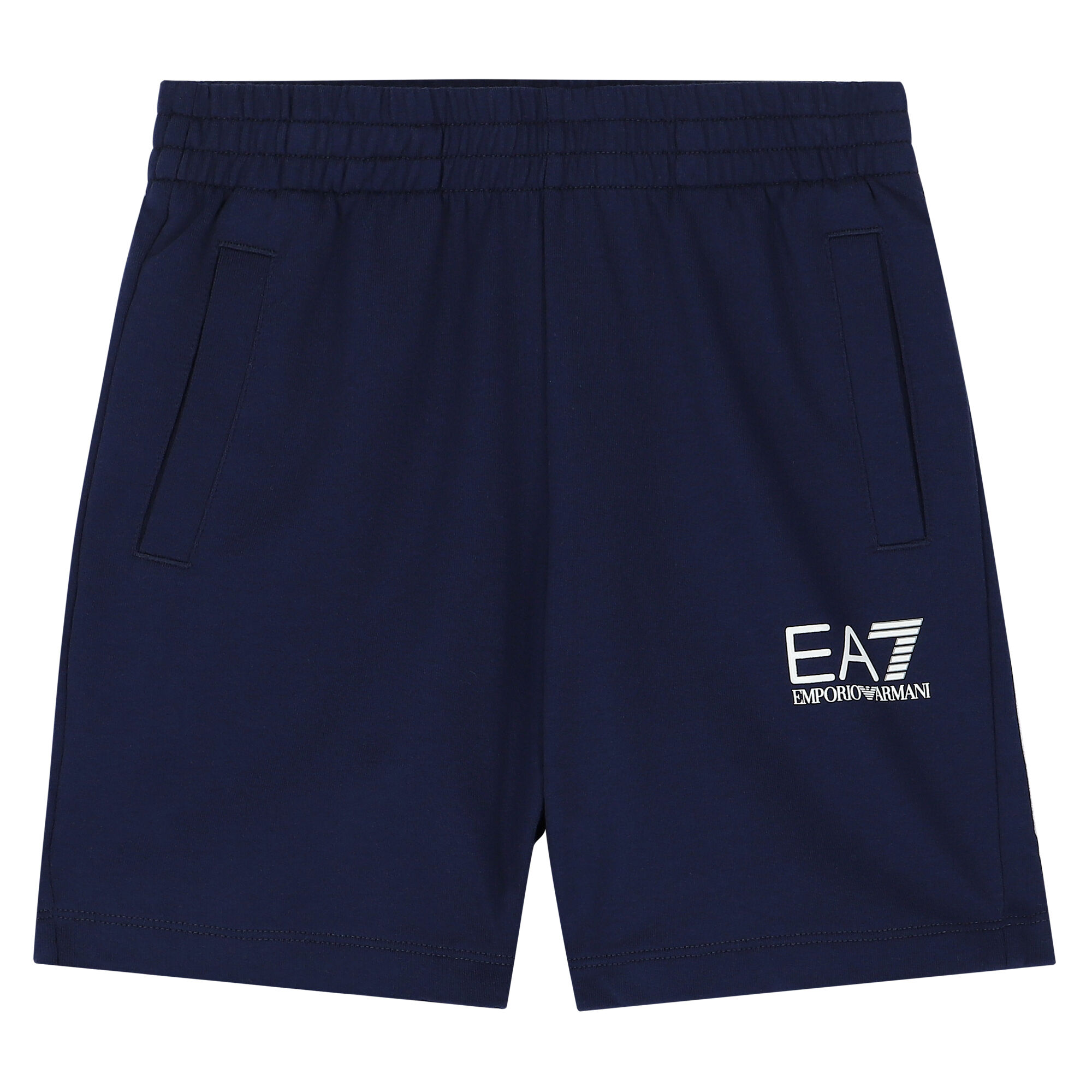 EA7 Emporio Armani Boys Navy Logo Shorts Junior Couture QA