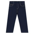 Younger Girls Navy Blue Denim Jeans, 1, hi-res