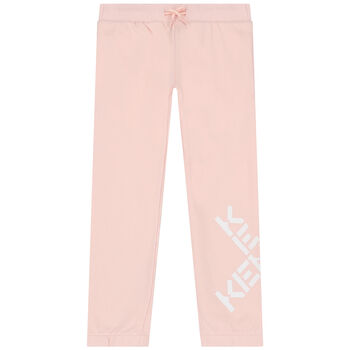 Girls Pink Logo Joggers