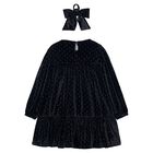 Girls Black Sparkle Velvet Dress Set, 1, hi-res
