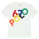 Boys White Logo T-Shirt, 1, hi-res