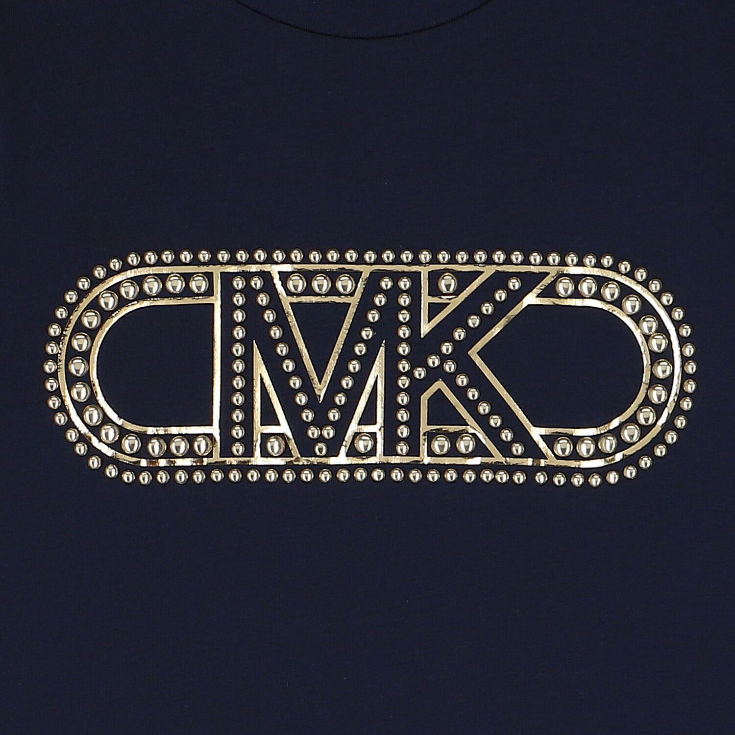 توب بنات بأكمام بالشعار باللون الكحلى, 1, hi-res