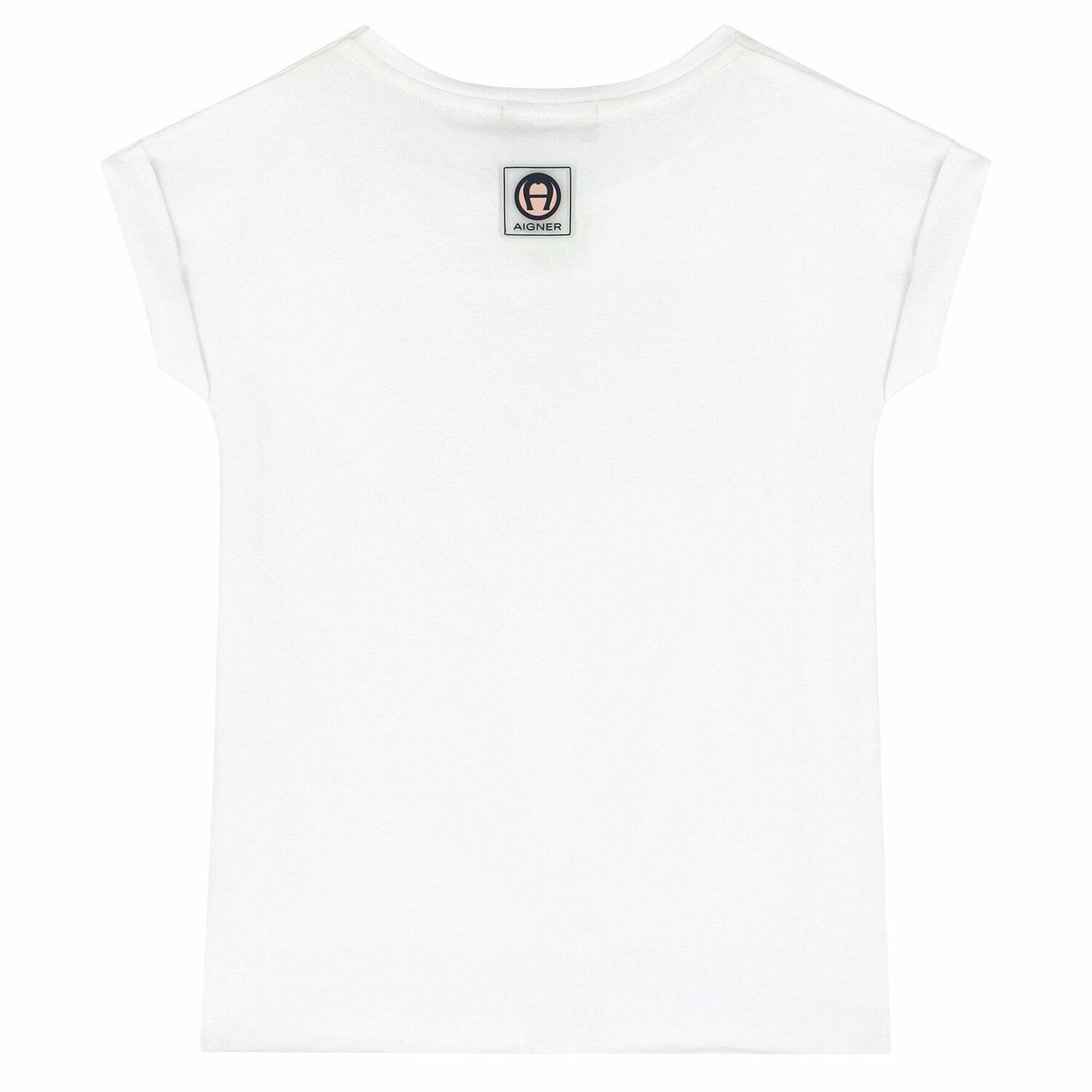 Girls White & Rose Gold Logo T-Shirt, 1, hi-res image number null