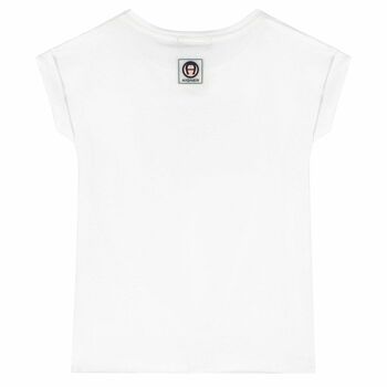Girls White & Rose Gold Logo T-Shirt
