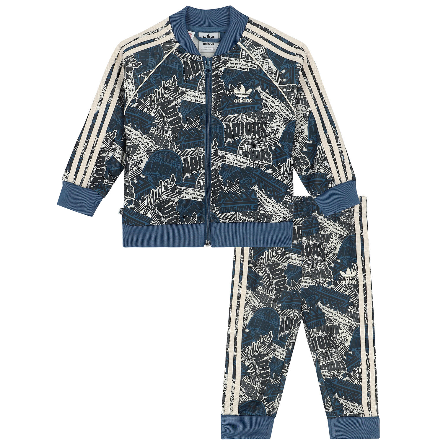 Blue, Black & Ivory Logo Tracksuit, 1, hi-res