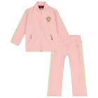 Younger Girls Pink & Gold Logo Tracksuit, 1, hi-res