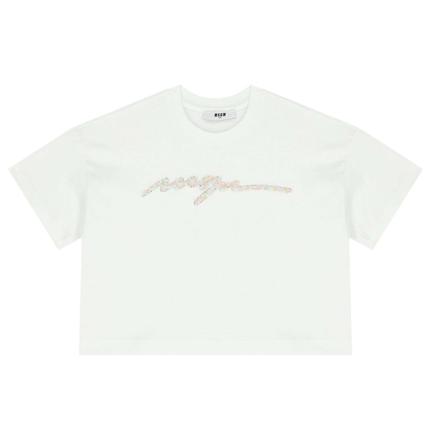 تيشيرت بنات بالشعار باللون الأبيض, 1, hi-res image number null