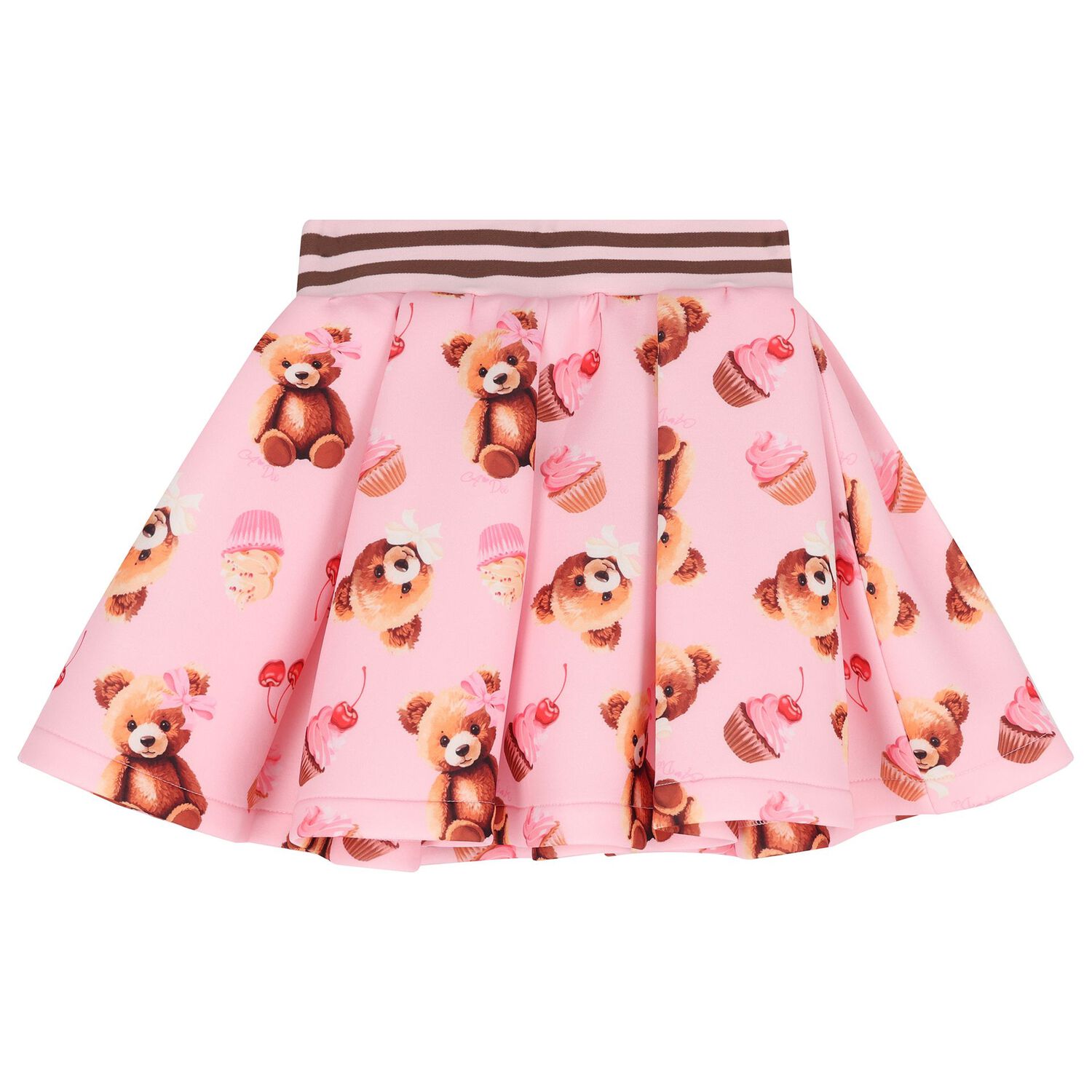 Girls Ivory & Pink Bear Skirt Set, 1, hi-res