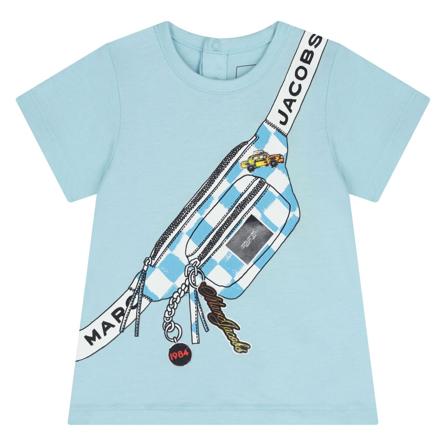 طقم شورت بطبعة حقيبة باللون الأزرق و الأبيض, 2, hi-res