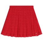 Girls Red Stars Pleated Skirt, 1, hi-res