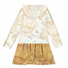 فستان هودى بالشعار بطبعة خريطة باللون البيج, 1, hi-res