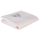 Baby Girls White & Pink Teddy Bear Blanket, 2, hi-res
