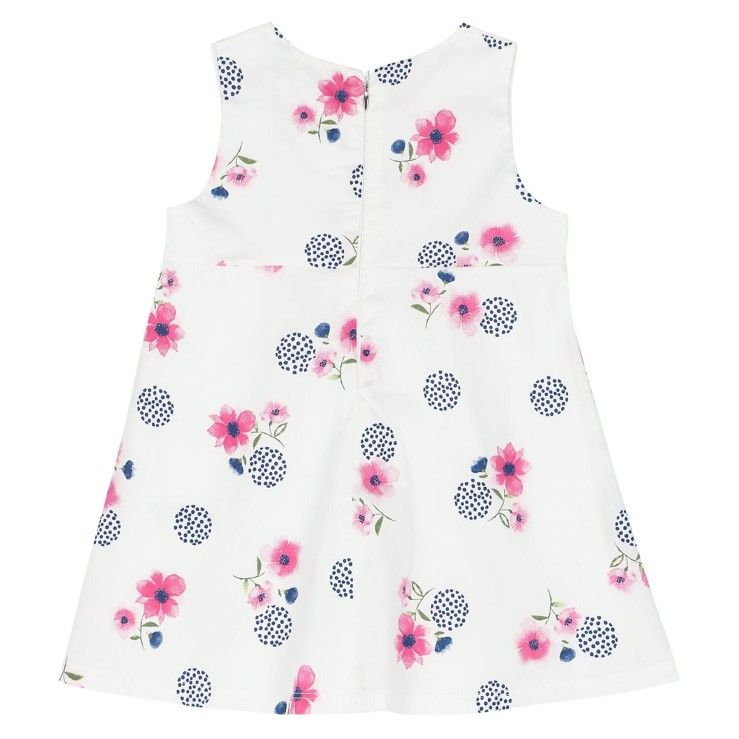 Girls White Floral Dress, 1, hi-res