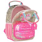 Girls Pink & Gold Unicorn Backpack, 1, hi-res