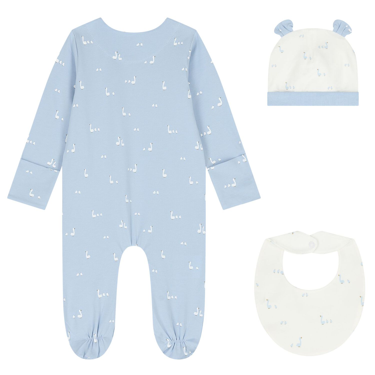 Baby Boys Blue & White Babygrow Gift Set, 3, hi-res