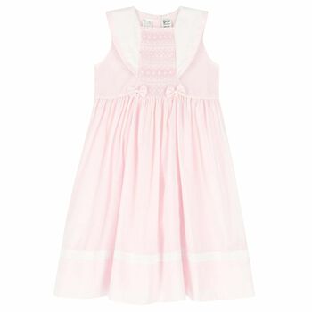 Girls Pink Smocked Dress