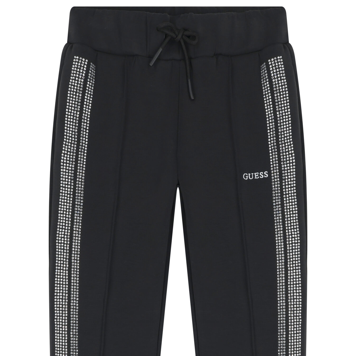 بنطلون رياضي بالشعار باللون الاسود للبنات , 1, hi-res