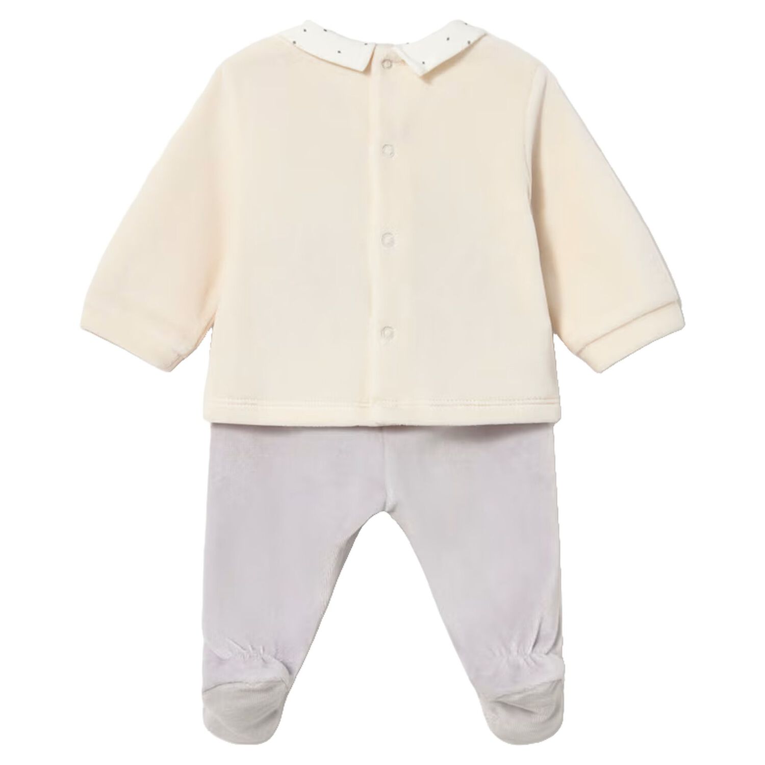 Baby Boys Ivory & Grey Horse 2 Piece Babygrow, 1, hi-res