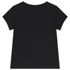 Girls Black Logo T-Shirt, 1, hi-res