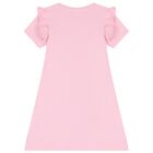 فستان بنات بالشعار بطبعة حقيبة باللون الوردى, 2, hi-res