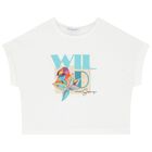 طقم شورت بنات بطبعة طائر باللون الأبيض , 2, hi-res