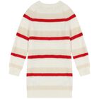 Girls Ivory Logo Knitted Dress, 1, hi-res