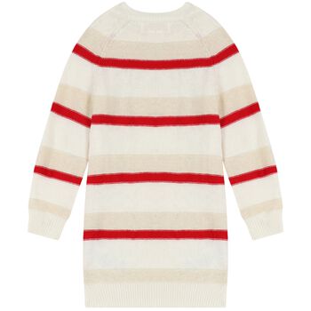 Girls Ivory Logo Knitted Dress