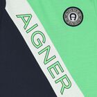 Younger Boys Green Logo Long Sleeved Top, 1, hi-res