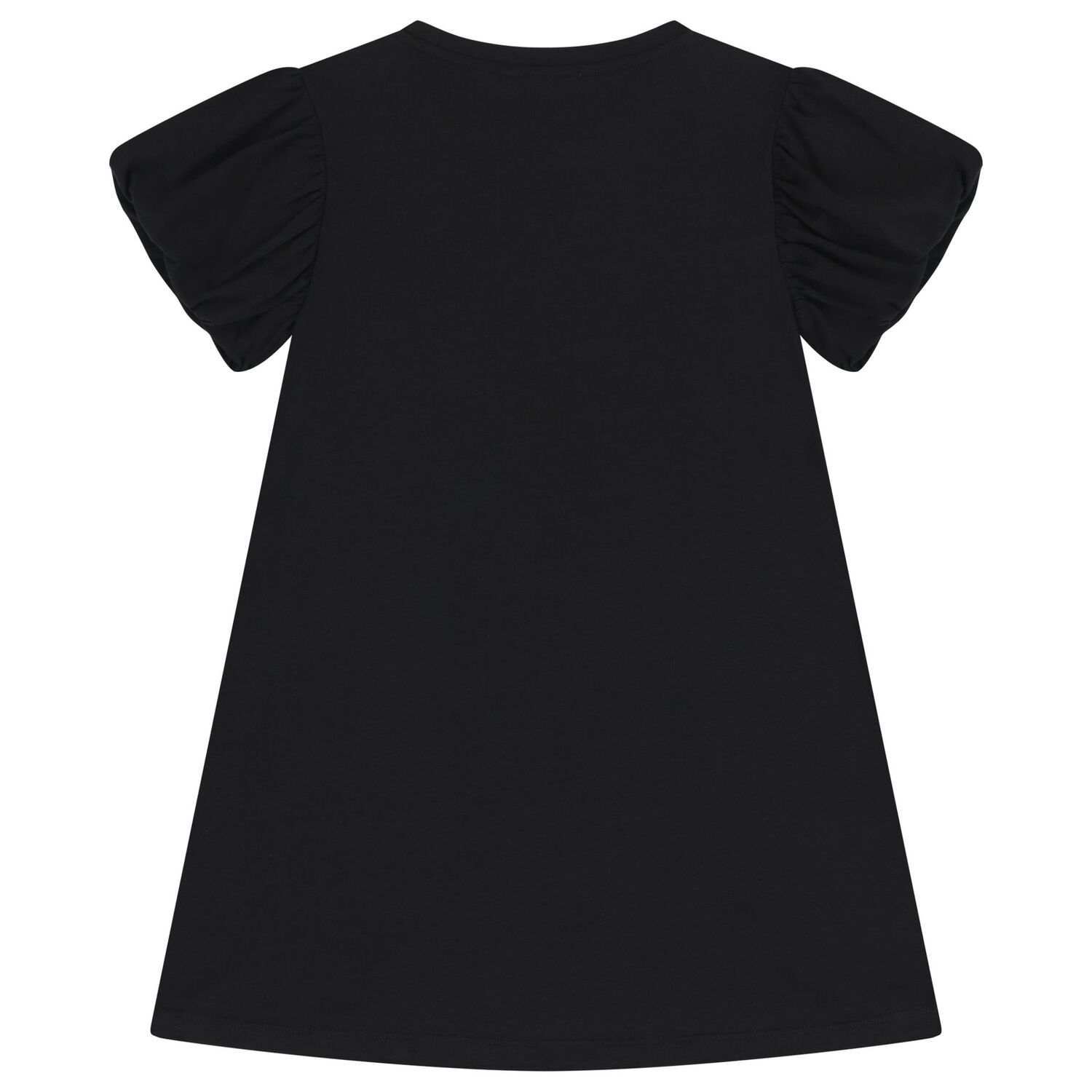 فستان بناتي أسود بشعار حقيبة, 1, hi-res