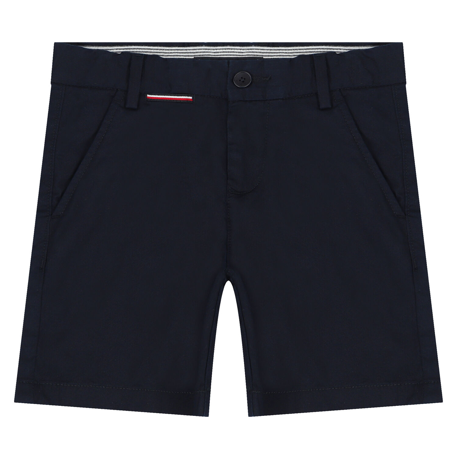 Boys Navy Blue Logo Chino Shorts, 1, hi-res