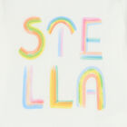 توب بنات بأكمام بالشعار وألوان قوس قزح باللون العاجى, 2, hi-res