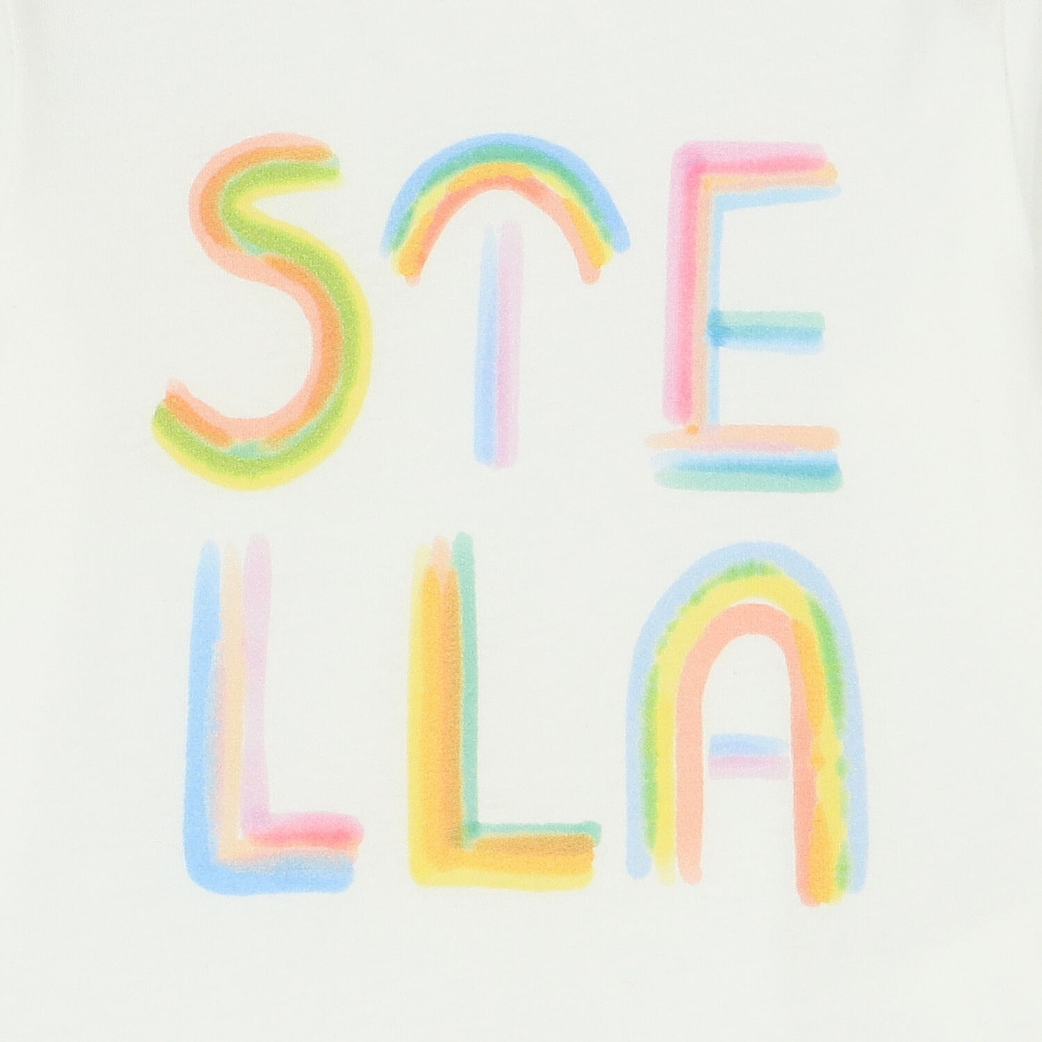 توب بنات بأكمام بالشعار وألوان قوس قزح باللون العاجى, 2, hi-res image number null