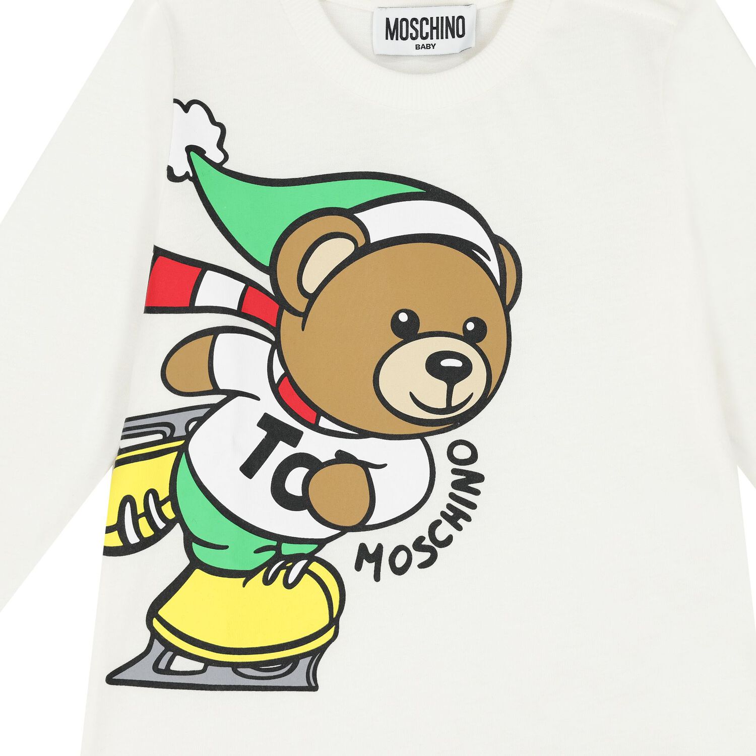 توب   بأكمام بشعار تيدي بير باللون العاجي , 1, hi-res image number null