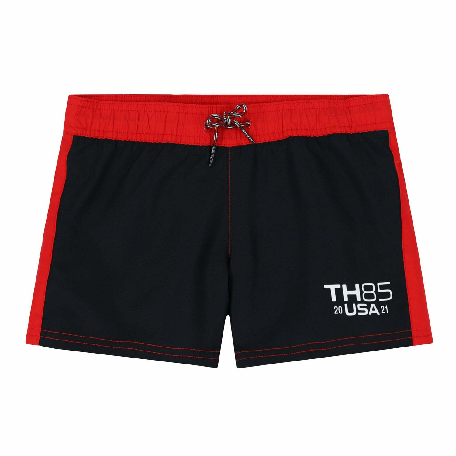 Girls Navy & Red Logo Swim Shorts, 1, hi-res image number null