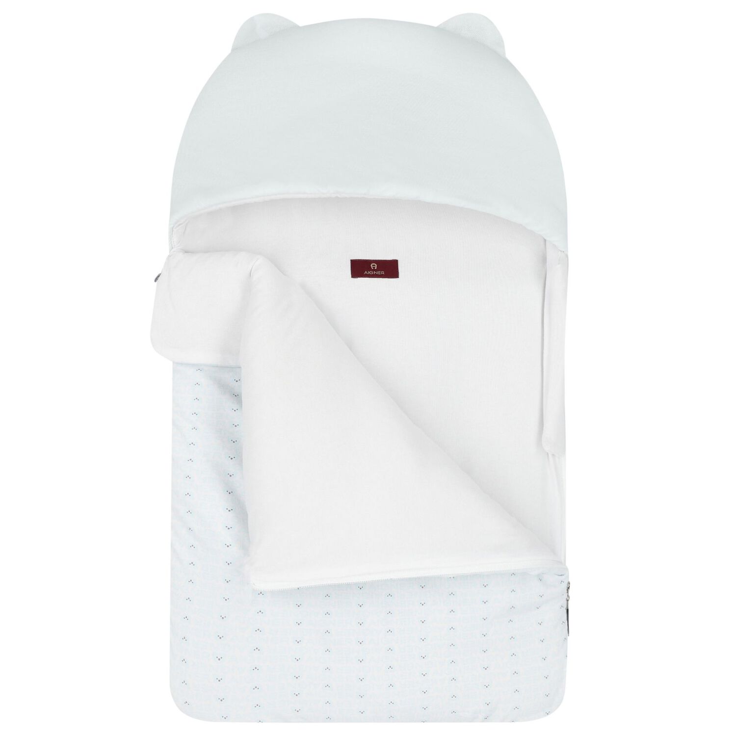 Baby Boys Blue & White Teddy Bear Logo Nest, 2, hi-res