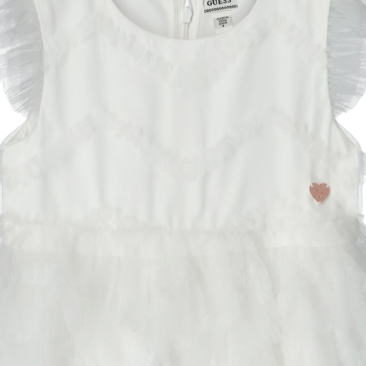 Girls White Tulle Dress, 1, hi-res