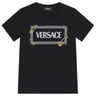 تيشيرت أولاد بالشعار باللون الأسود, 1, hi-res