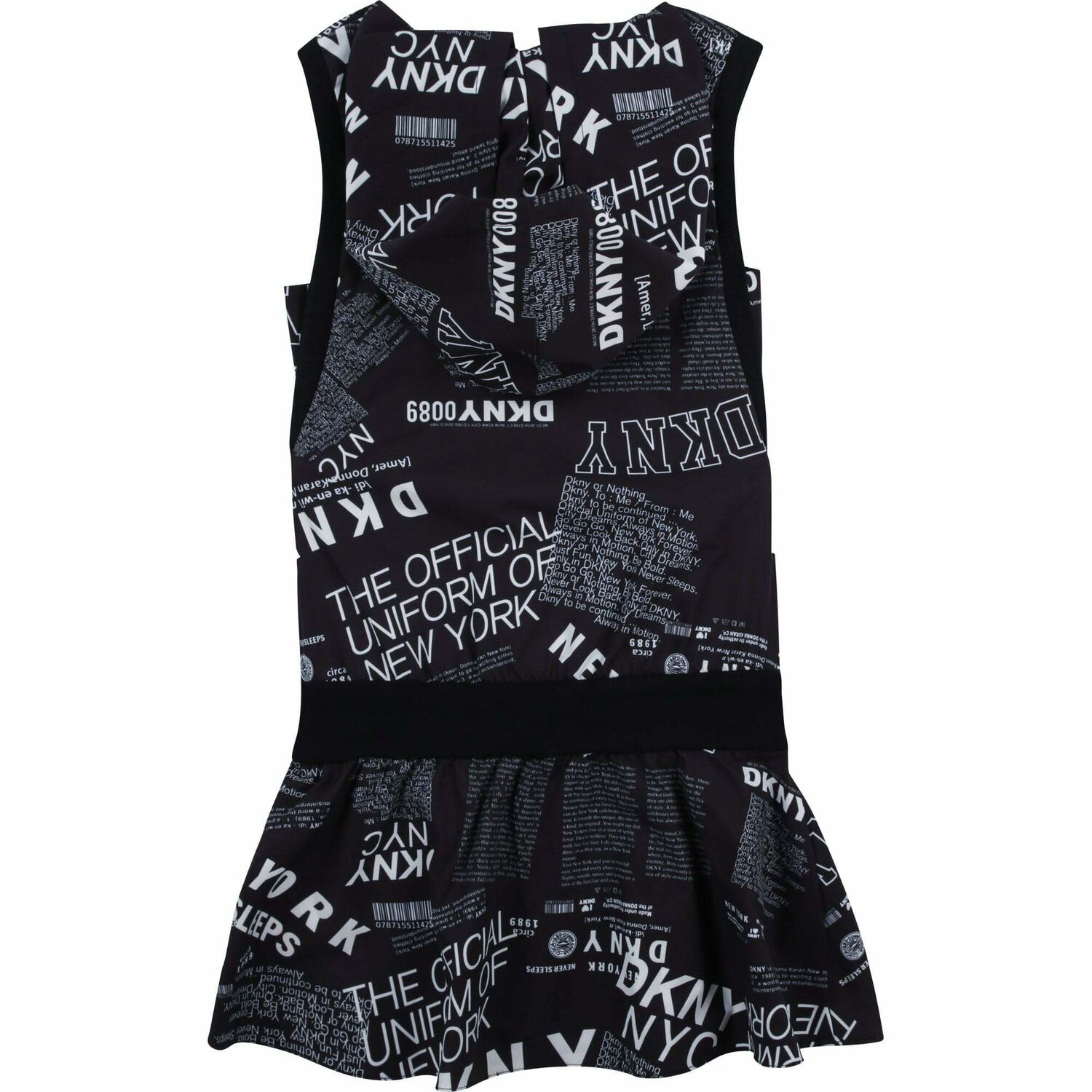 Girls Black & White Logo Dress, 1, hi-res